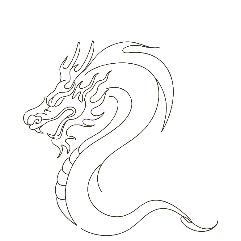 Dragon Chinese zodiac line art