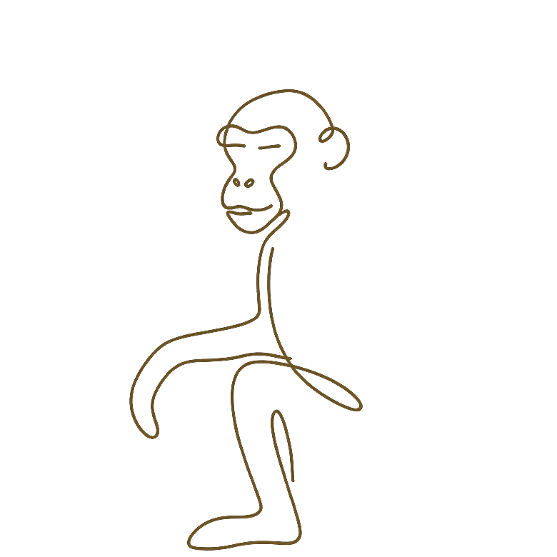 Monkey Chinese zodiac line art