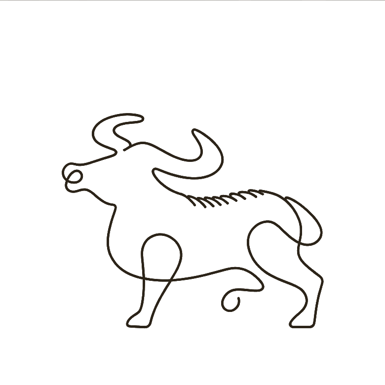 Ox Chinese zodiac line art